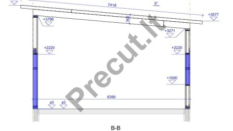 Stogo ir palėpės konstrukcinis pjūvis – projektas SVI 2025P036