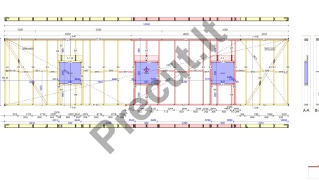 Gamyklinis karkasinio garažo komplektas su stogo santvaromis – projektas SVI 2025P063